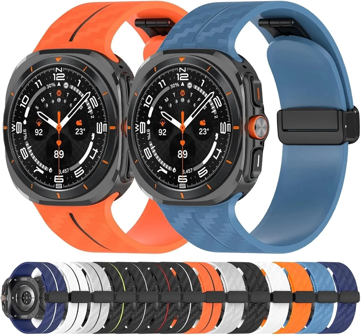 7 Ultra Bracelet Carbon Fiber Pattern Strap for eccentric biologist luckily Samsung Galaxy Watch 7 Ultra 47mm Silicone Band for Galaxy Watch 