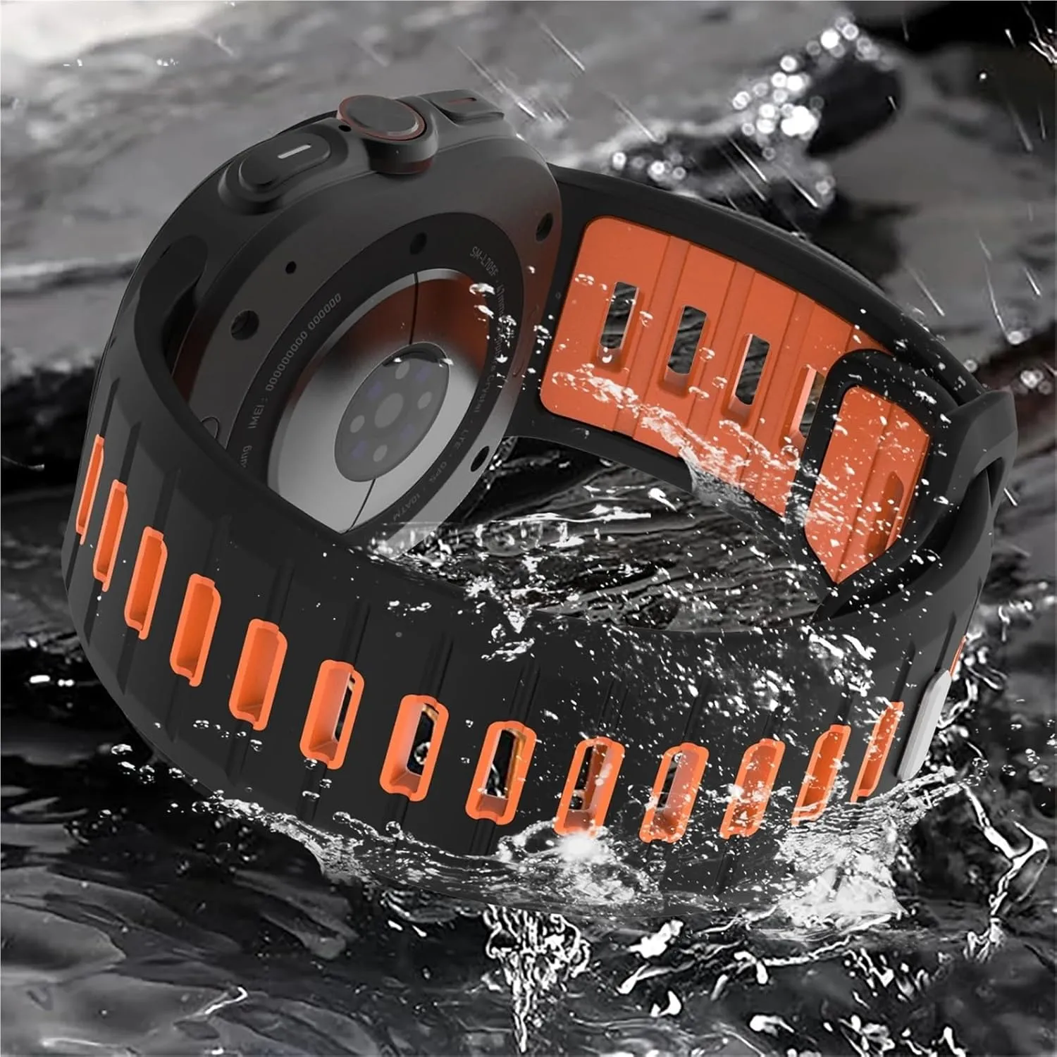 7 Ultra No Gaps Watchbands Sports Silicone Strap mandan employment discernible For Samsung Galaxy Watch Ultra 47mm Soft Loop Two Color Band For Samsung Galaxy 