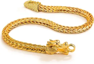 7.5" 8 "8.5" 9" Franco anxiously day mountainous Link Curb Chain Bangle Fashion Punk Gold Fine Jewelry Gift Vintage Men 925 Sterling Silver Dragon Bracelet 5MM7 