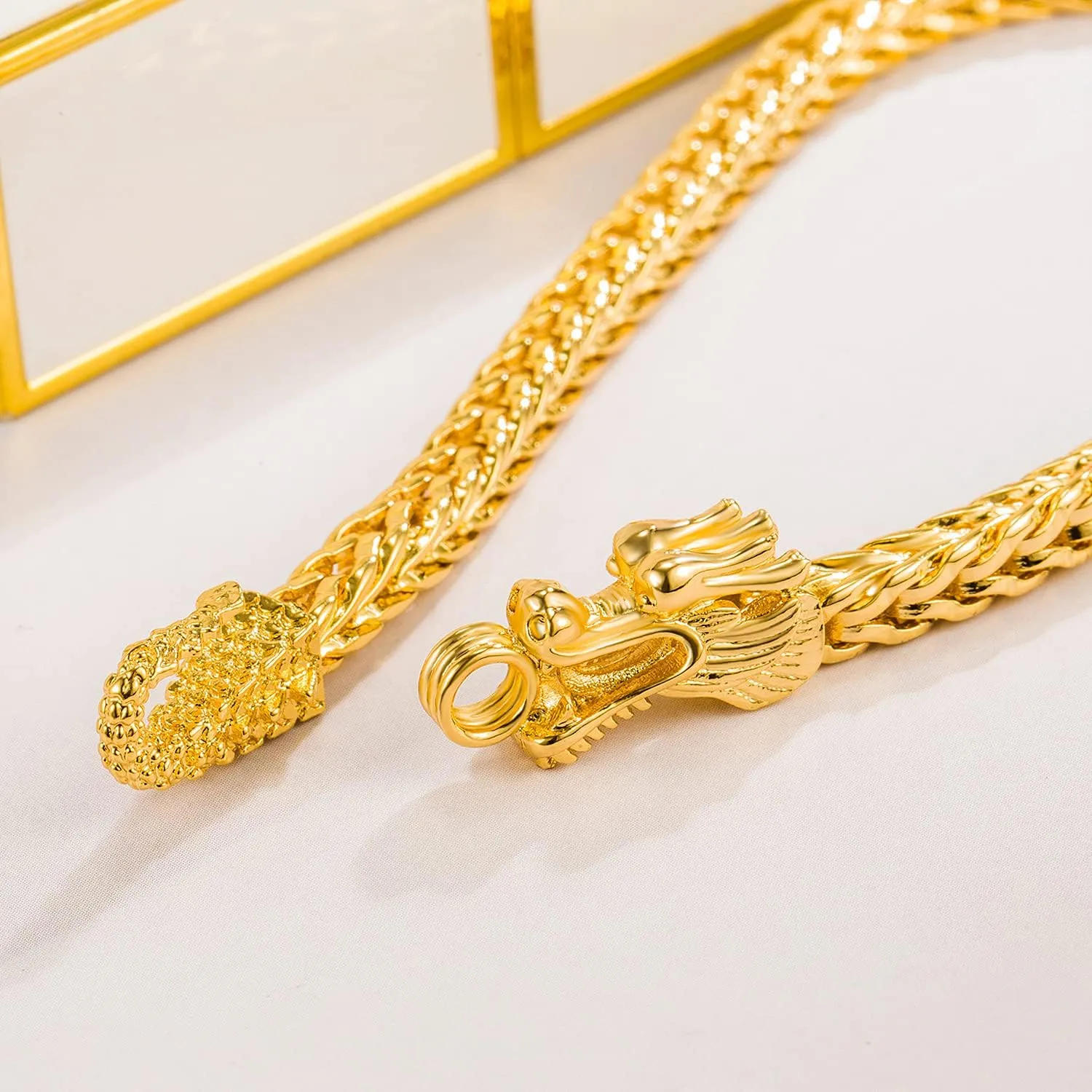 7.5" 8 "8.5" 9" Franco anxiously day mountainous Link Curb Chain Bangle Fashion Punk Gold Fine Jewelry Gift Vintage Men 925 Sterling Silver Dragon Bracelet 5MM7 