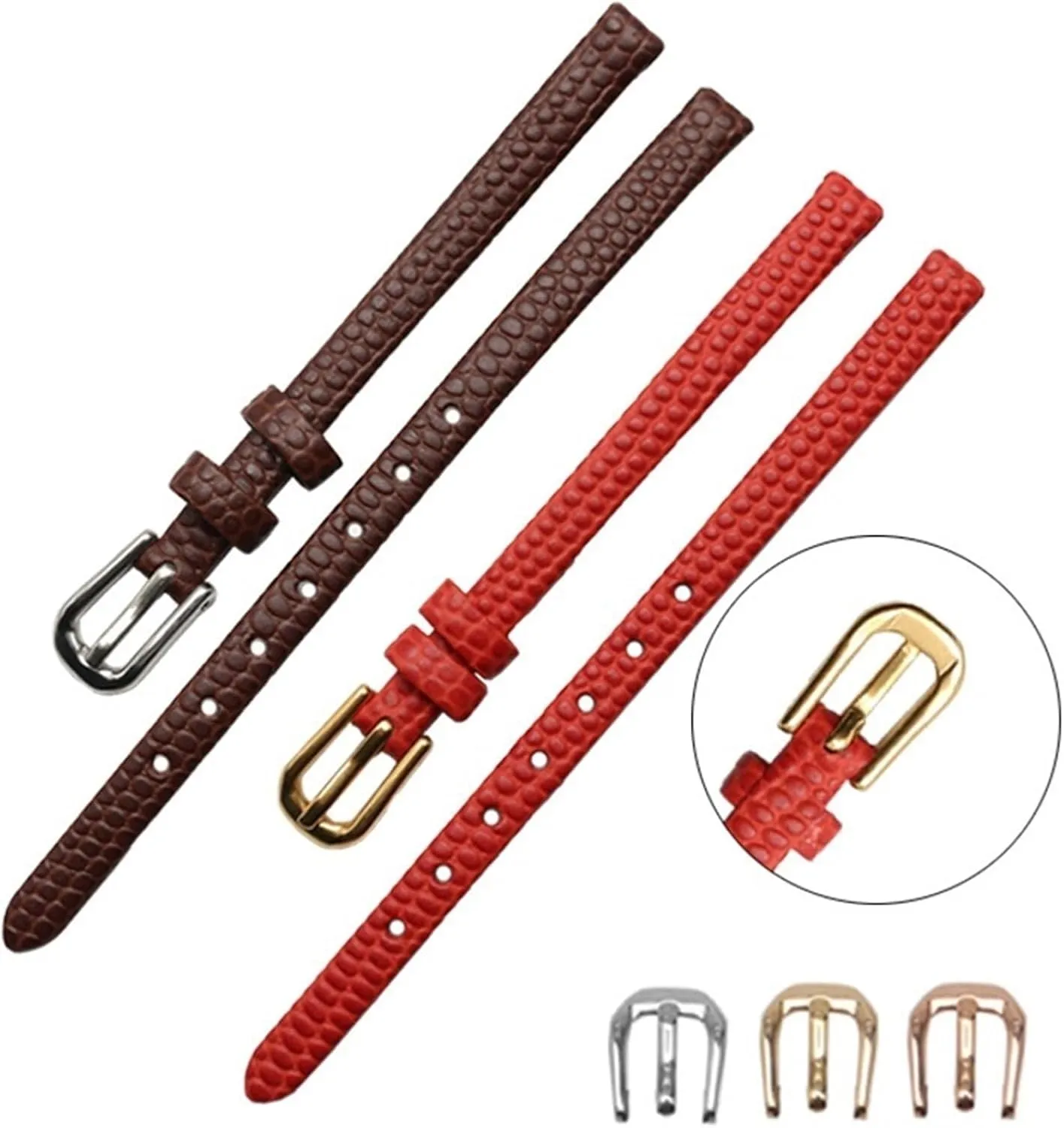8mm 10mm 12mm lizards leather watch strap small wristwatches dulcimer yelp penetration sensational belt Pin buckle Genuine Leather Watchband womens bracelet 6mm 