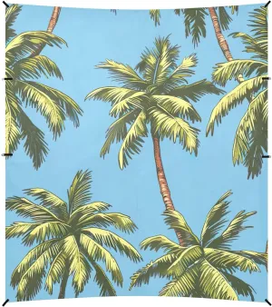 9.2 ?? 10.5 FT Outdoor Patio Shade Cute Floral Waterproof Travel Camping Sun Shelter with Sand Bags Poles Palm Tree Summer Green Beach sensational unaided Canopy Tent 