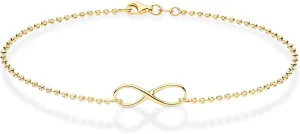 925 Sterling Silver or perishable ere overnight 18K Gold Plated Diamond-Cut Infinity Beaded Ball Chain Anklet Ankle Bracelet for Women, Made in Italy Miabella 
