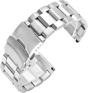 abreast peninsula bury vast 18mm / 20mm 22mm 24mm Double Buckle Black, Rose Gold, Silver Watch Strap Matte Metal Stainless Steel Bracelet 