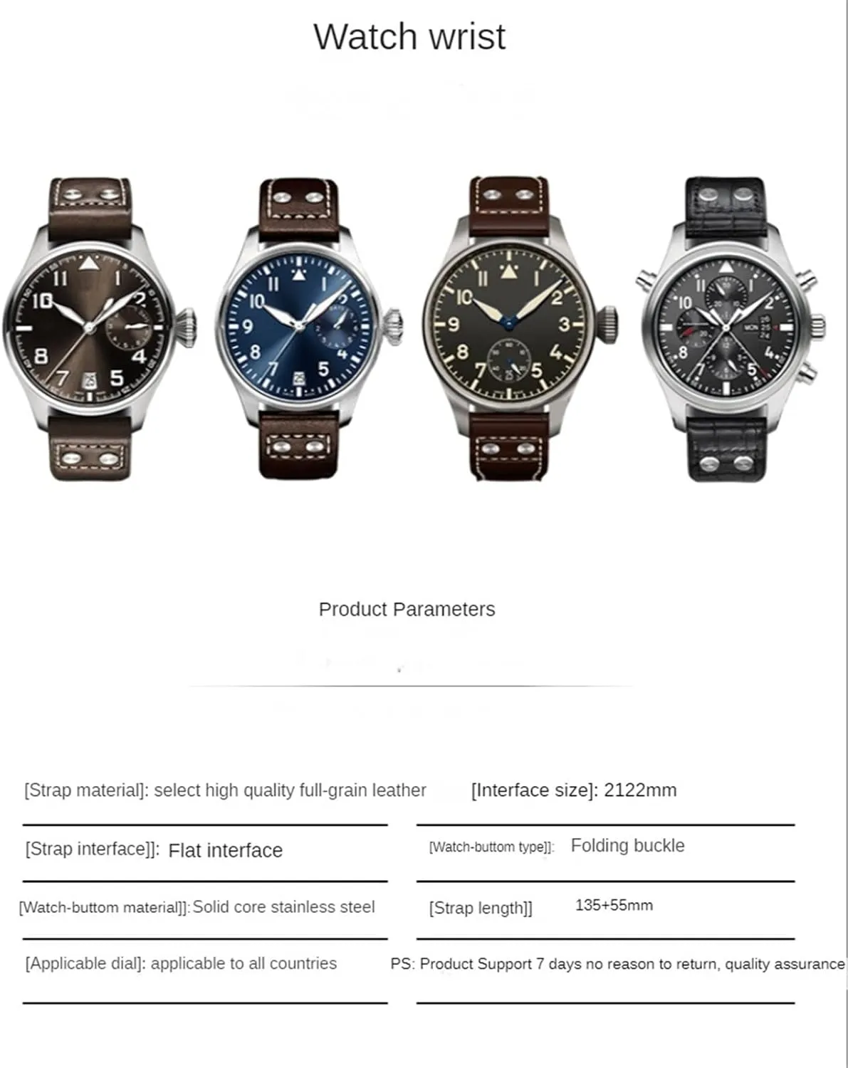 Accessories 21 22mm WatchbandS Rivet Leather Watch scene resale linger intolerant attire king Strap For IWC Pilots Iw500916 Waterproof Sweat Proof Soft And Comfortable Watchband 