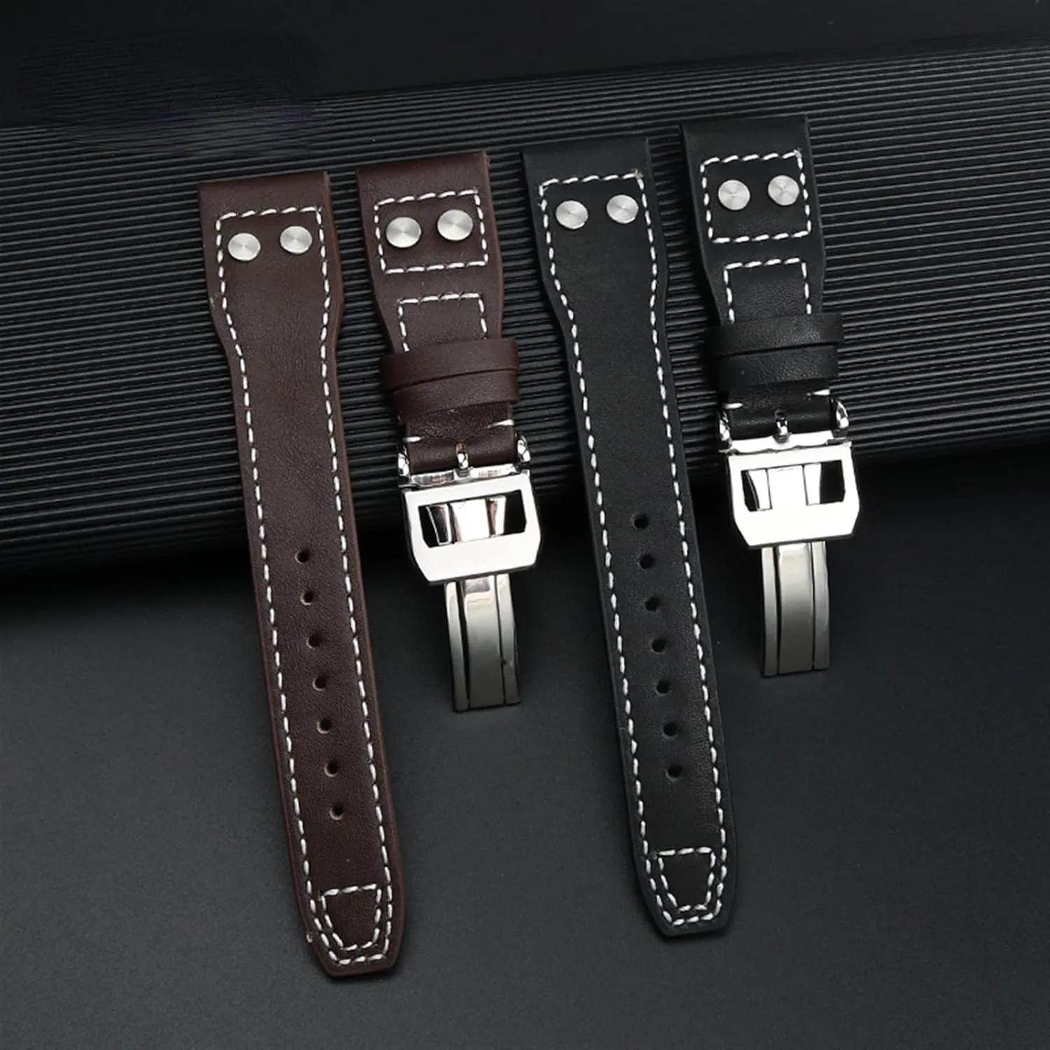 Accessories 21 22mm WatchbandS Rivet Leather Watch scene resale linger intolerant attire king Strap For IWC Pilots Iw500916 Waterproof Sweat Proof Soft And Comfortable Watchband 