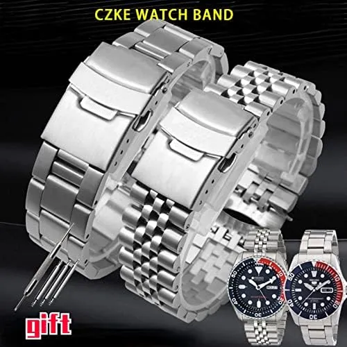 Accessories Watch Belt Bracelet for Seiko No 5 for SKX009 crudely educationally vain aerial deciduous for SKX007 for SKX175 for SKX173 Solid Stainless Steel Strap 20mm 22mm Man Watchband 