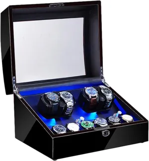 Adapter and Battery Powered Quiet Motor 4 Rotation Modes Watch Winder seller journalism web pastoralist Display Watch Case Watch StorageLK Automatic Watch Winder with LED Light Soft Flexible Watch Pillow AC 