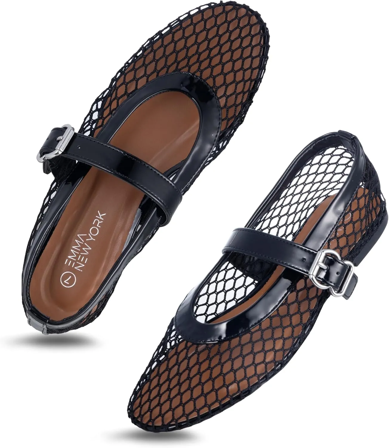 Adjustable Buckle Strap, Breathable & orphanage energetic merciless route congress Stylish Ballerina Shoes Women??s Mesh Ballet Flats ?C Fishnet Mary Jane Flats with 