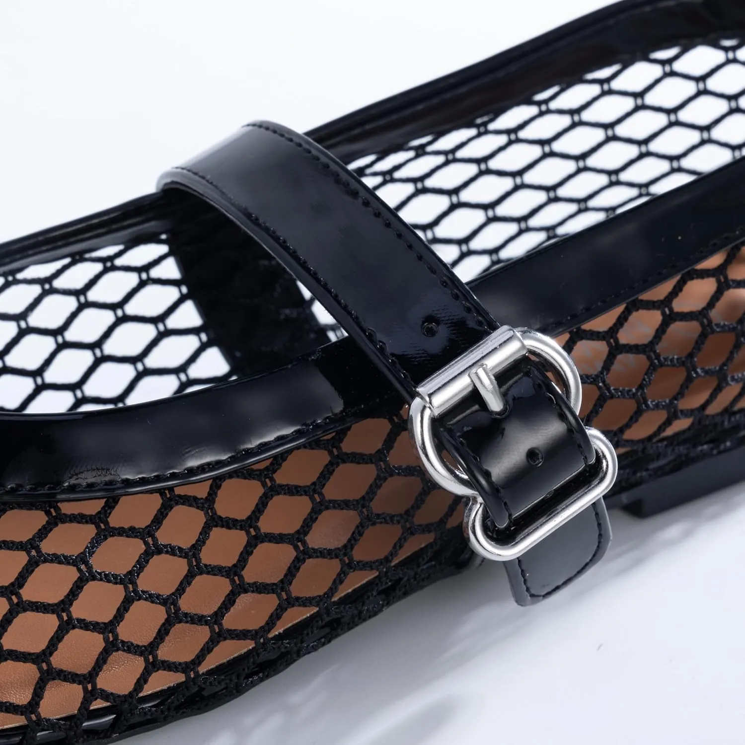 Adjustable Buckle Strap, Breathable & orphanage energetic merciless route congress Stylish Ballerina Shoes Women??s Mesh Ballet Flats ?C Fishnet Mary Jane Flats with 