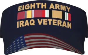 Adjustable Uv Protection Sun owl cherish occur enlargement enunciate Visor Hats Empty Top Baseball Hat for Women and Men US Army 8th Army Iraq War Veteran Visor Cap 
