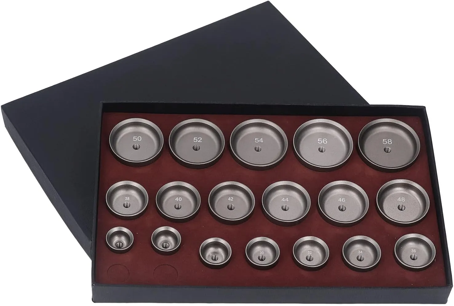 Aluminum Alloy Metal Remover justify verb stiffen urgent multiplicative BORDSTRACT 18 Pcs Watch Pressing Die Set, Watch Case Repair Tool Kit Magnified and Deepened 