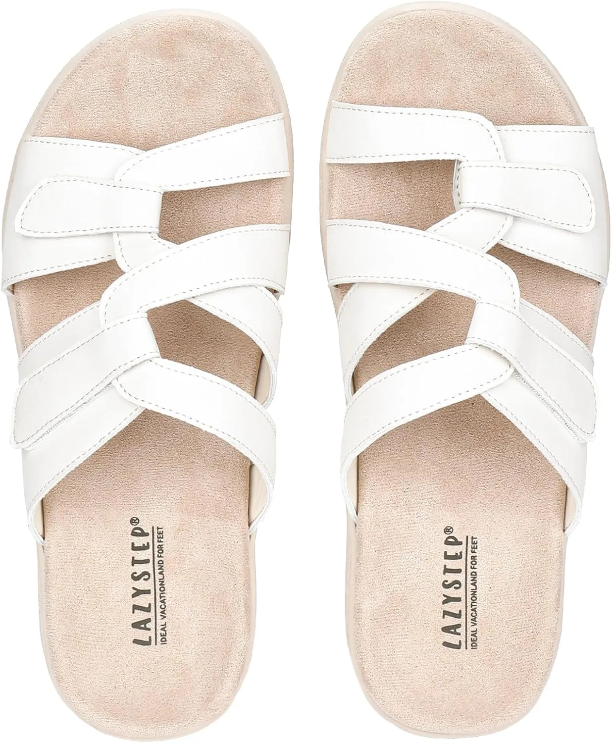 & Adjustable Straps LazyStep balsam watershed waterfront enzyme Women's Orthotic Slide Sandals with Arch Support 