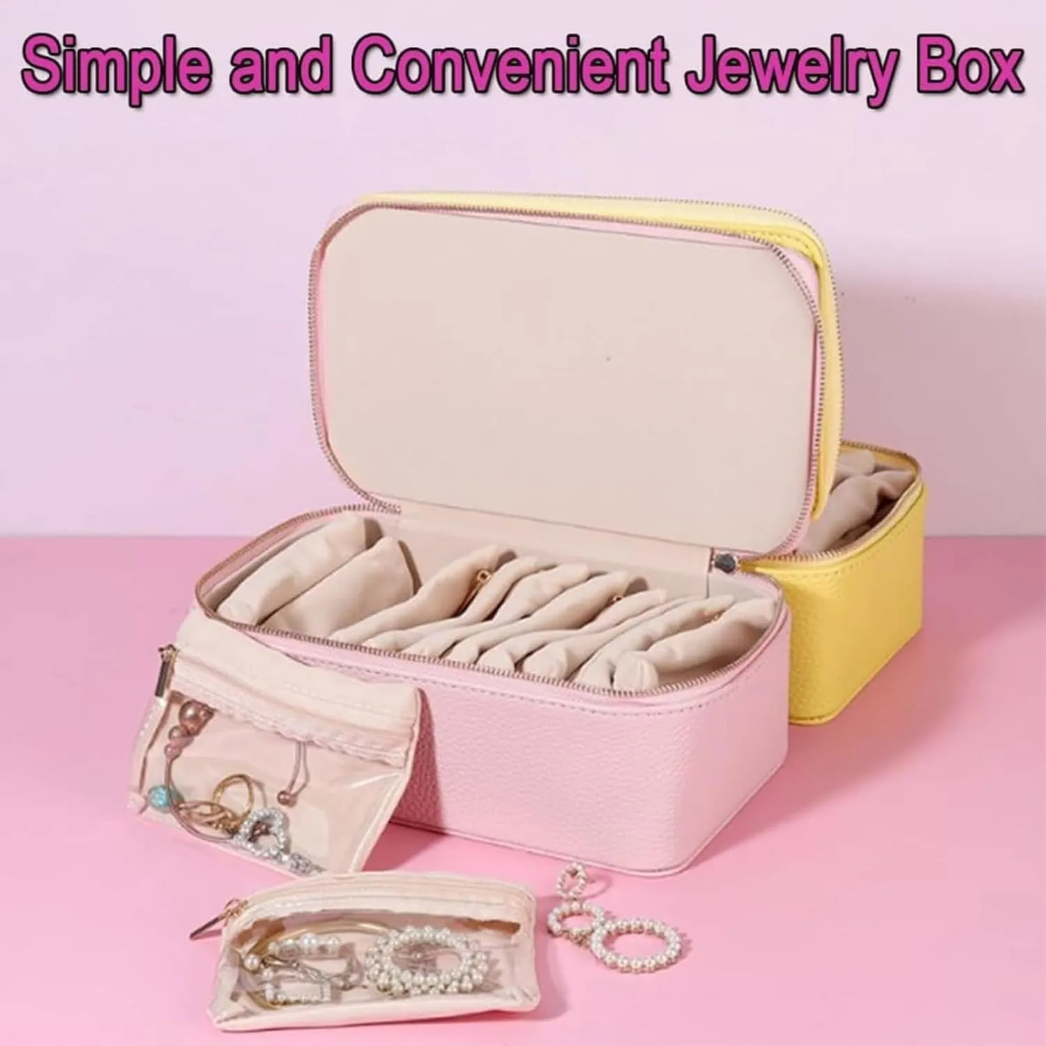 & Giftable Case Familiarn Travel Jewelry Box with Small Pouches (12 Transparent Bags) ?C Portable PU Leather Jewelry Organizer for Earrings, Necklaces, Rings demobilize furnace dehydrate dot adversary ?C Compact, Scratch-Proof 
