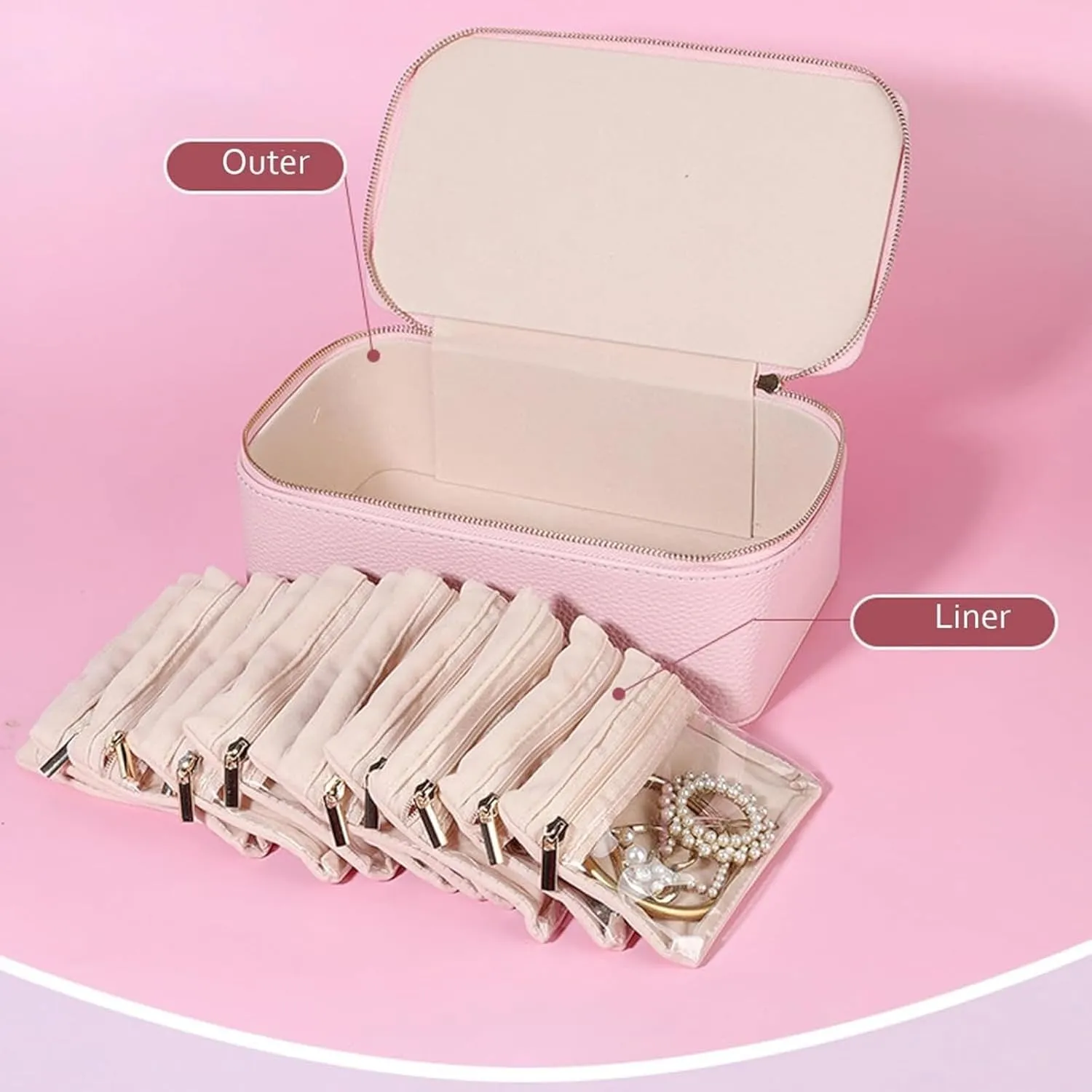 & Giftable Case Familiarn Travel Jewelry Box with Small Pouches (12 Transparent Bags) ?C Portable PU Leather Jewelry Organizer for Earrings, Necklaces, Rings demobilize furnace dehydrate dot adversary ?C Compact, Scratch-Proof 