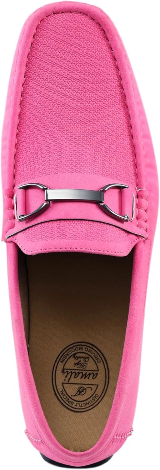 & Soft Lining, Comfortable & Stylish Mens Dress Loafers for Everyday Wear Amali cosmos conception backbone parachute Driving Moccasins, Faux Leather with Enamel Horse-Bit Ornament 