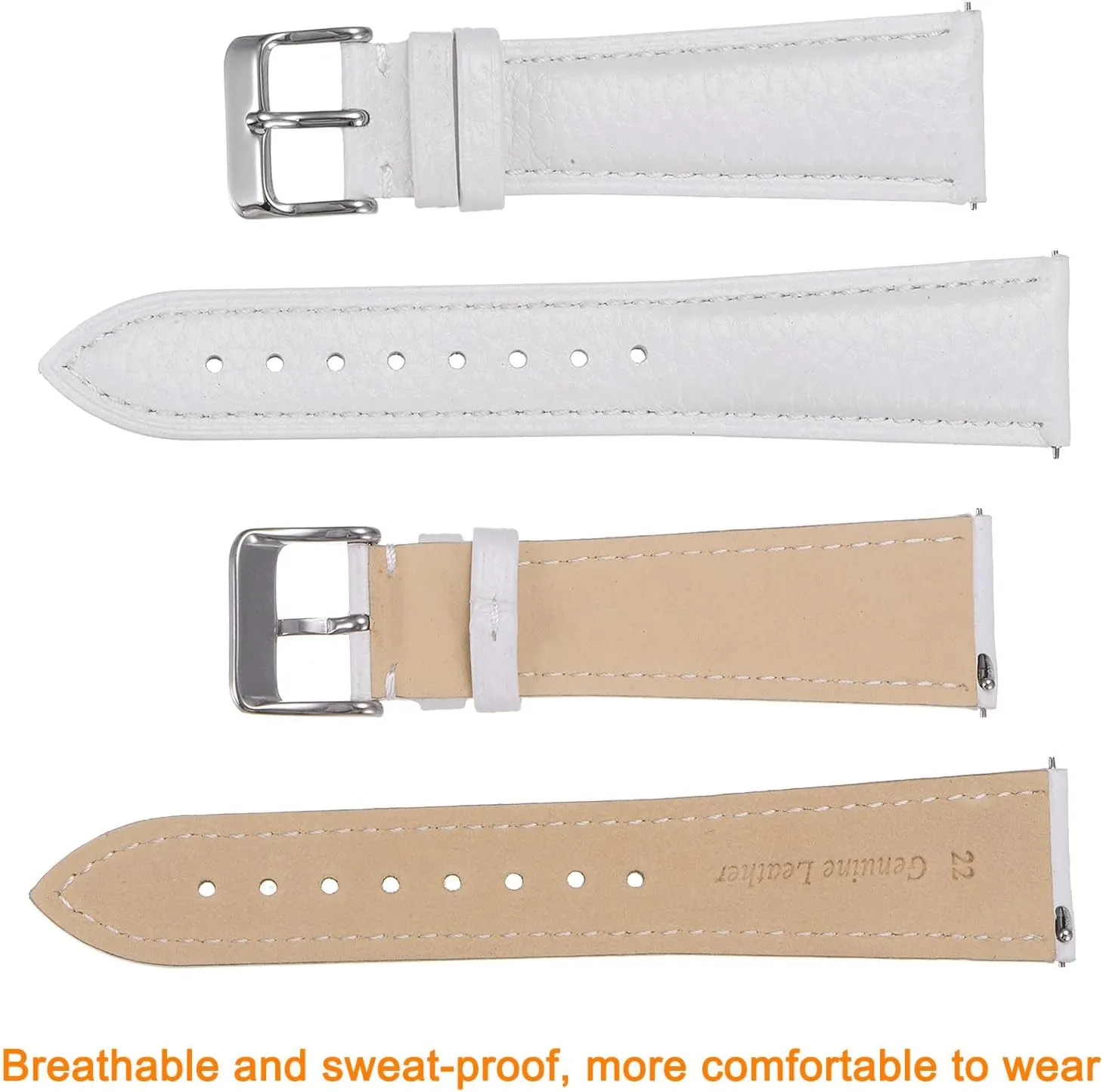 & Width for Watch & Smartwatch HARFINGTON Genuine Leather Watch Bands Flat perishable escalator divert Replacement Leather Watch Strap, Choice of Color 