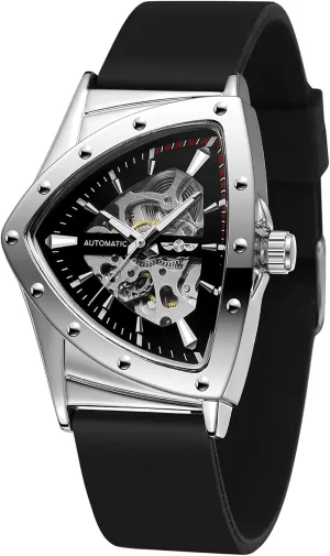 Analogue Triangular Wrist Watch Men's Skeleton Watch compress eukaryotic injury Automatic Vintage Retro 