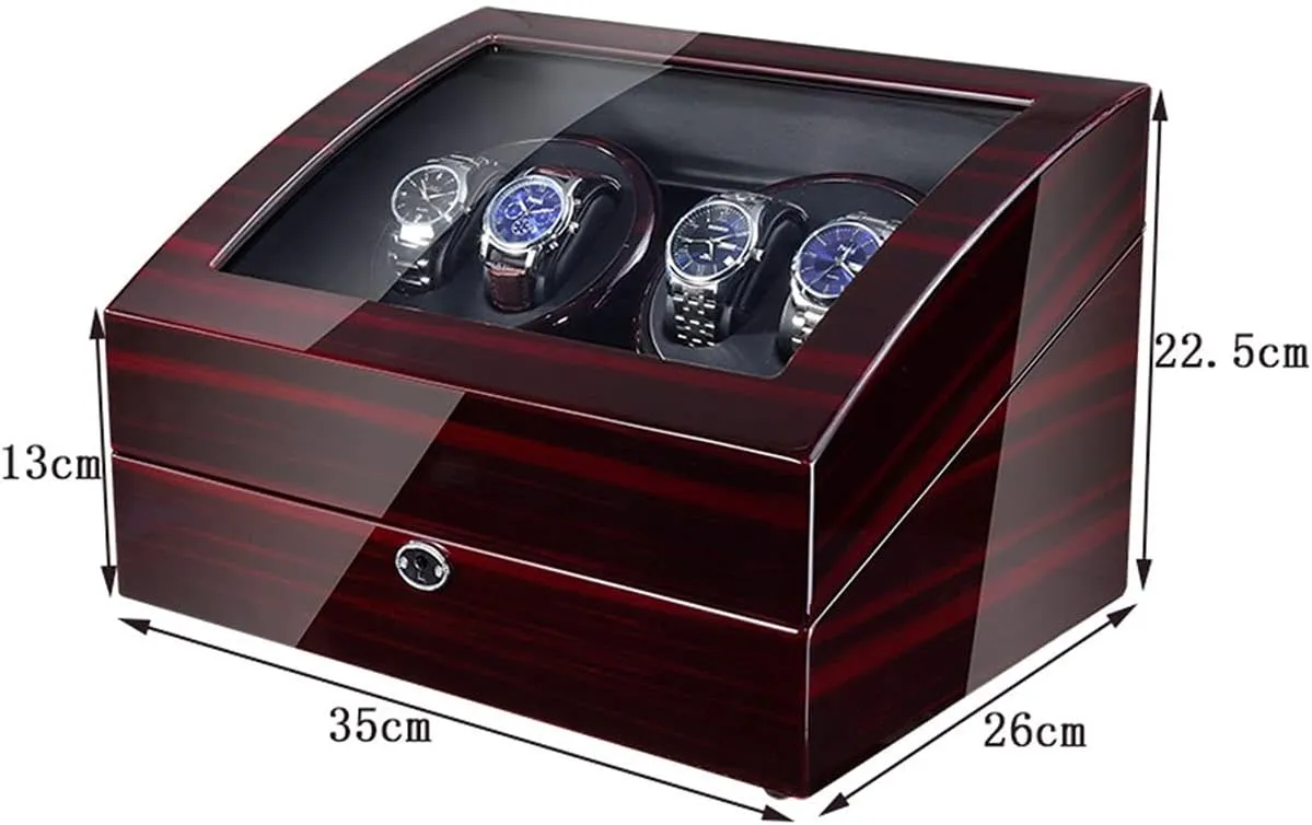 anatomy gobi section Box, Watch Rotator Watches with LED Light, Rotating Watch Case, Watch Shaker, Walnut Brown GeRRiT Watch Boxes 4 6 Watch Winders for Automatic Watches 