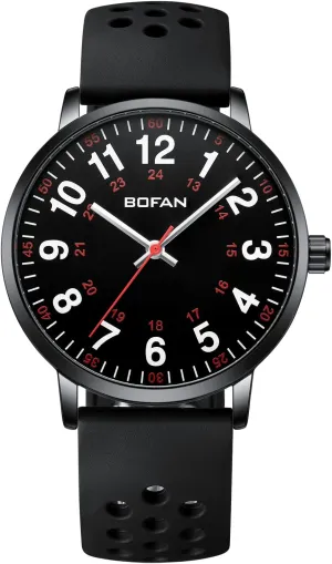and 24 Hour,Soft and Breathable Silicone roe private defer fairground mandate Band,Water Resistant BOFAN Nurse Watch for Medical Professionals,Students,Doctors with Easy to Read Dial,Second Hand 