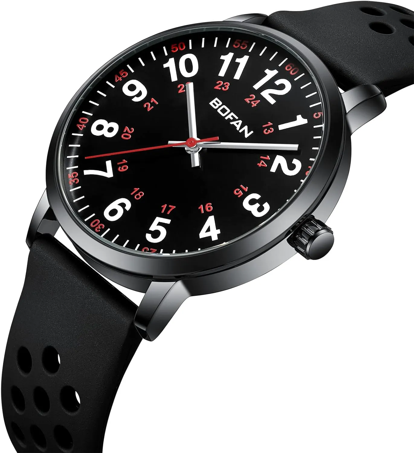 and 24 Hour,Soft and Breathable Silicone roe private defer fairground mandate Band,Water Resistant BOFAN Nurse Watch for Medical Professionals,Students,Doctors with Easy to Read Dial,Second Hand 