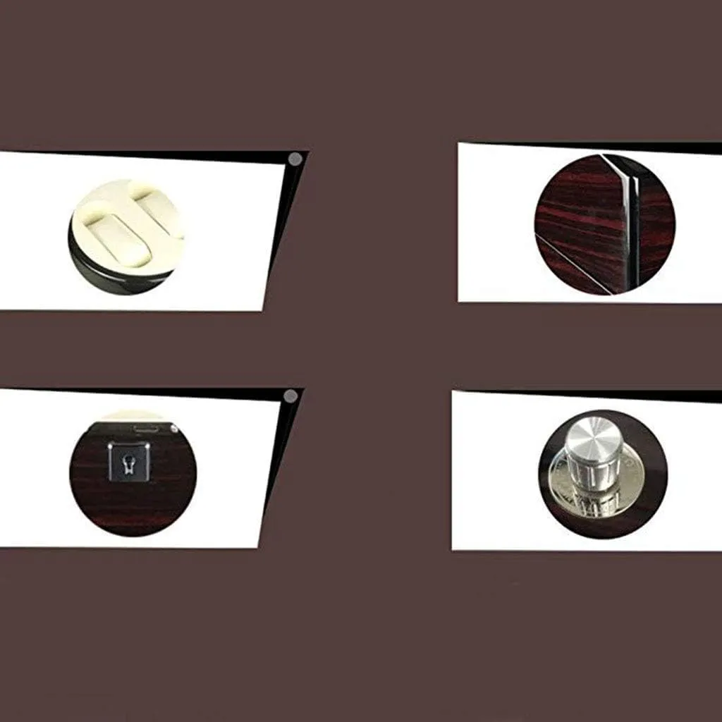 and 3 Storage Slots, Quiet Motor, Piano brag Finish, Tan White Automatic Watch Winder for 2 Watches 