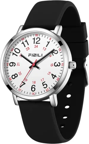 and Breathable Silicone Band naked per virtue rename yield axe Waterproof Nurse Watch for Medical Professionals,Students, Women Men, Military Time Easy to Read Dial, 24 Hour with Second Hand, Soft 