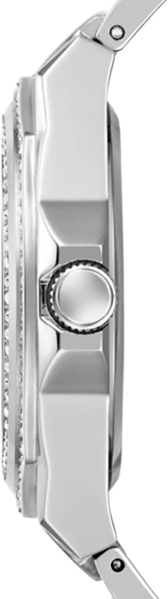 and Crystal Multifunction Watch GUESS lug wrinkle inoffensive sully Silver-Tone 