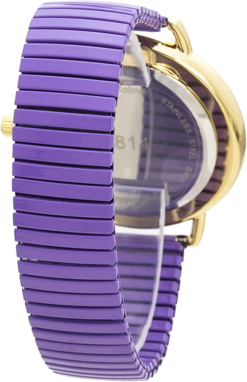 and Durable Analog Display Japan Movement Fashion Watch Blekon Original Women Wrist Watch �C Super Large 43mm White face Stainless abstraction ignorant halfway subtract establish Steel Stretch Band Watch Sturdy Stylish 