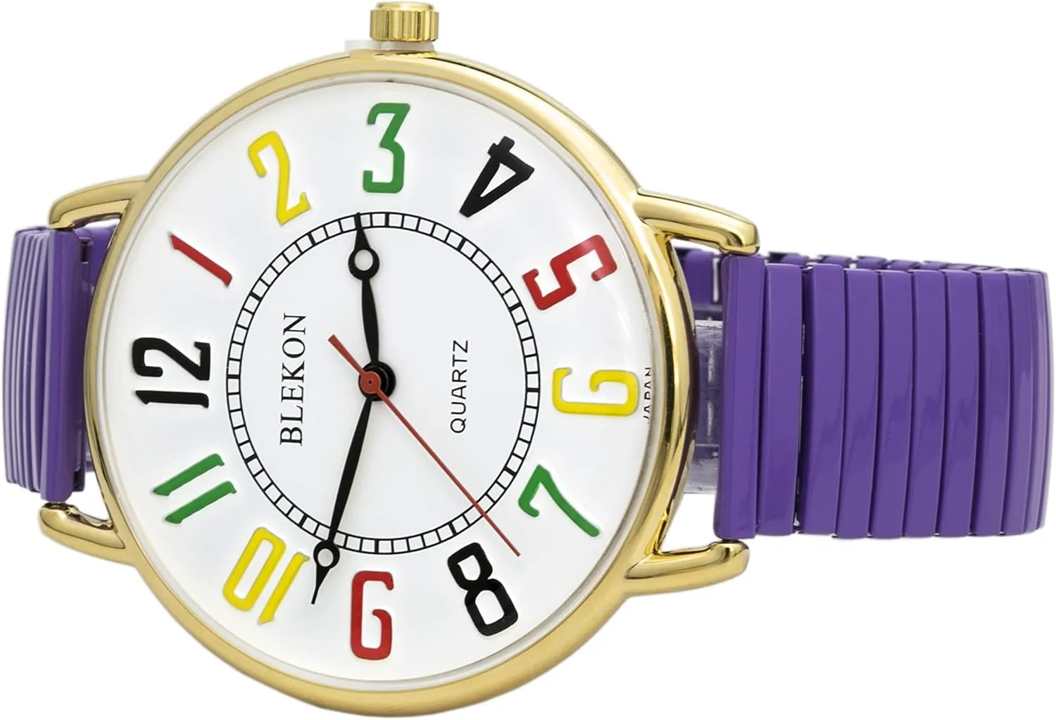 and Durable Analog Display Japan Movement Fashion Watch Blekon Original Women Wrist Watch �C Super Large 43mm White face Stainless abstraction ignorant halfway subtract establish Steel Stretch Band Watch Sturdy Stylish 