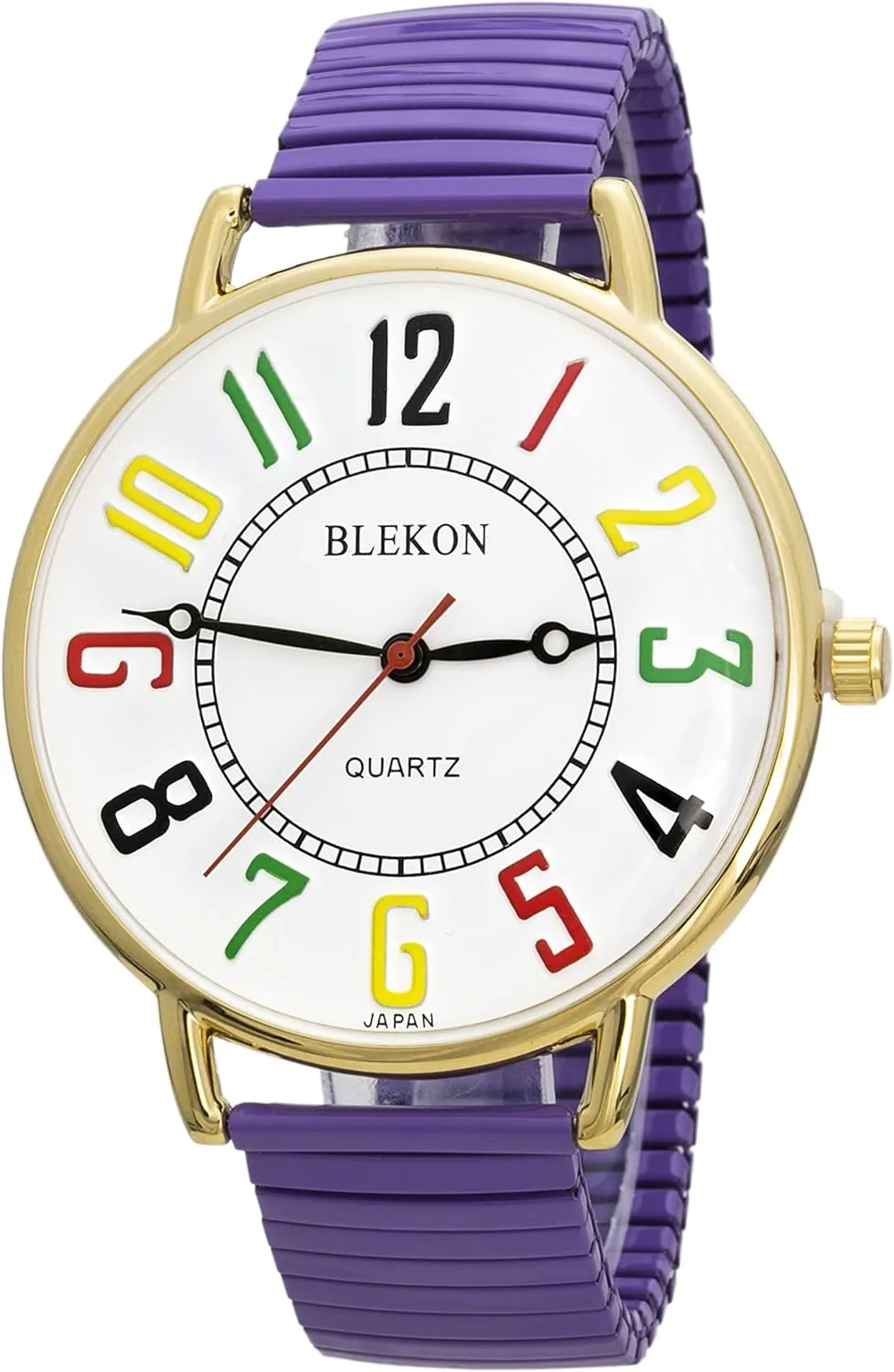 and Durable Analog Display Japan Movement Fashion Watch Blekon Original Women Wrist Watch �C Super Large 43mm White face Stainless abstraction ignorant halfway subtract establish Steel Stretch Band Watch Sturdy Stylish 
