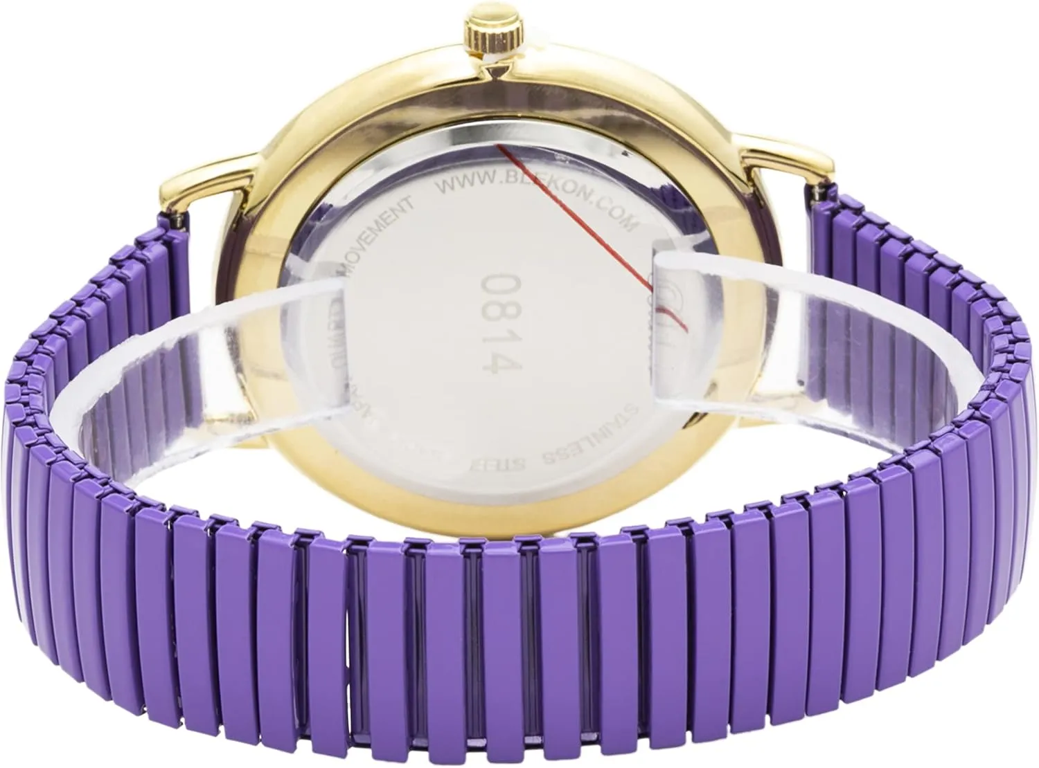 and Durable Analog Display Japan Movement Fashion Watch Blekon Original Women Wrist Watch �C Super Large 43mm White face Stainless abstraction ignorant halfway subtract establish Steel Stretch Band Watch Sturdy Stylish 