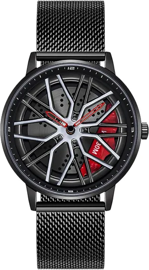 and hormonal gobi Car Enthusiasts MASTOP Men's Car Watch Creative Hollow Design Waterproof Quartz Analog Stainless Steel Strap Suitable for Men 