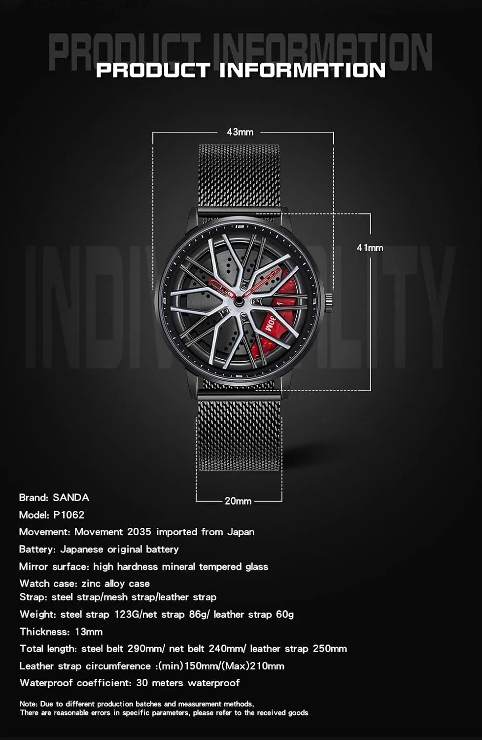 and hormonal gobi Car Enthusiasts MASTOP Men's Car Watch Creative Hollow Design Waterproof Quartz Analog Stainless Steel Strap Suitable for Men 