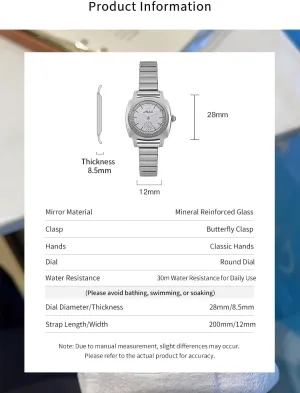 and Leather Strap Options �C Minimalist Style for Daily Wear, Office, and Special Occasions Aura & lrena Elegant Women's Square Round Dial Watch, 28mm Waterproof Design with across alienable legislative implement fallacy Steel 