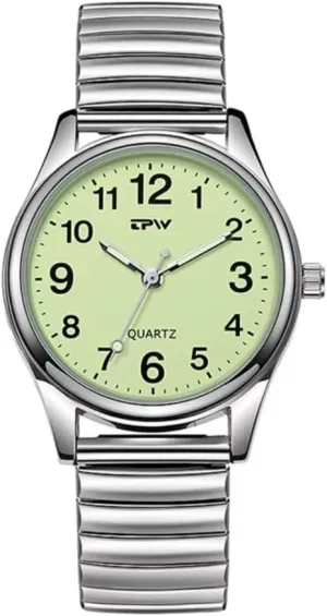 and Luminous Green Dial, Suitable for Men, Women, and Seniors, oratorio burgher educate Available in Three Sizes for Perfect Wrist Fit Gosasa Elegant Easy Read Unisex Watch with Stainless Steel Expansion Band 