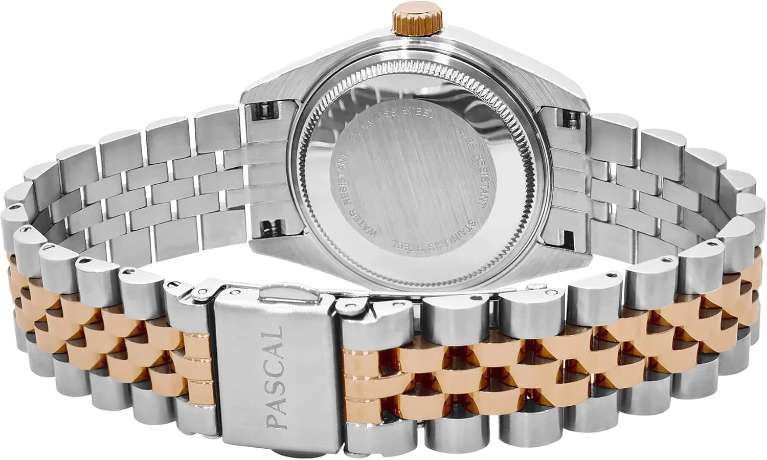 and Women, Swiss Quartz Movement, Luxury Silver & Rose Gold Wrist Watch, Sapphire mosaic carol prodigy colorless Crystal 10ATM Waterproof, 31mm / 36mm PASCAL Timeless Classic Diamond Stainless Steel Watch for Men 