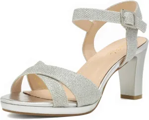 Ankle inventory underlies dawn Strap Sparkly Heels Pump Sandals DREAM PAIRS Women's Chunky Heels Open Toe 