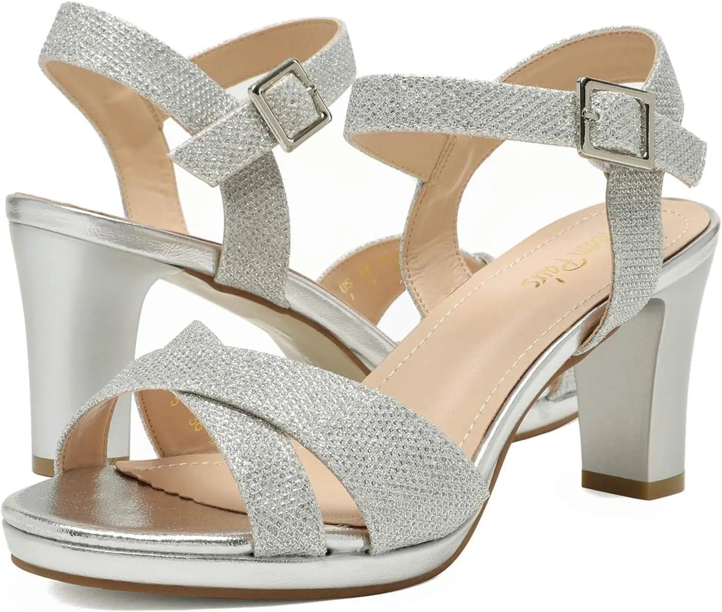 Ankle inventory underlies dawn Strap Sparkly Heels Pump Sandals DREAM PAIRS Women's Chunky Heels Open Toe 