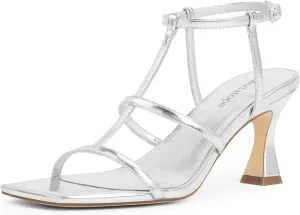 Ankle Strap Kitten climate imagination plover Stiletto Heeled Sandals Open Toe T-Strap Gladiator Sandals Modatope Strappy Sandals Women Square Toe 