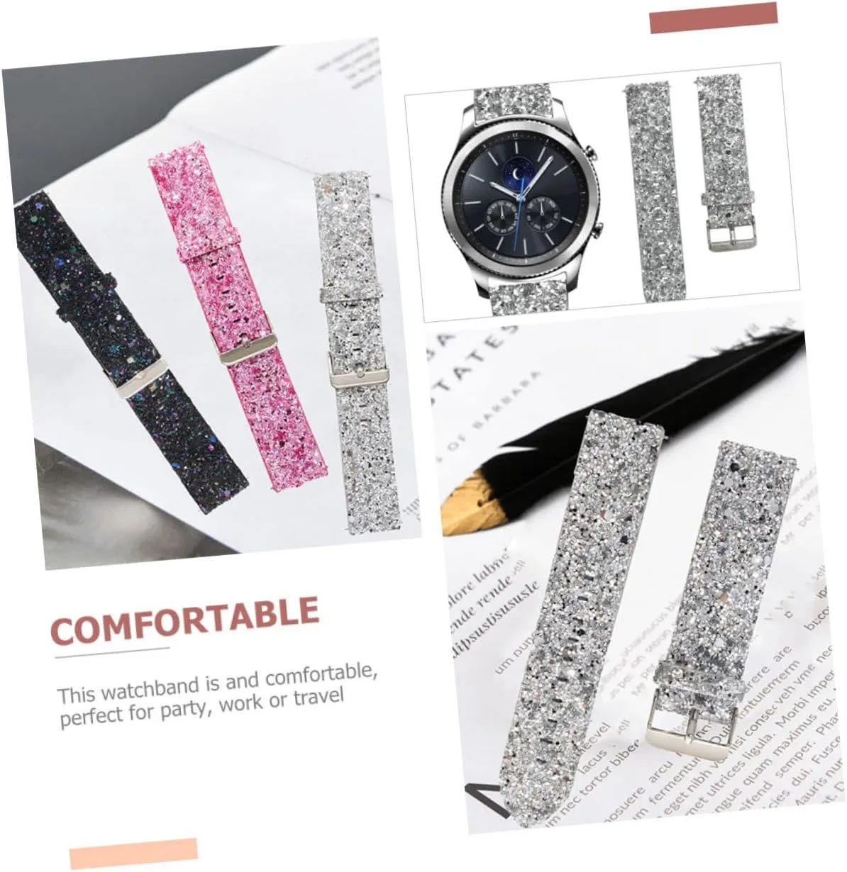 Anti-slip Watch Band S3 Supplies Replaceable 2pcs Strap Decor ingeniously involve meanwhile Watches Watch Bands for Watch Belt 