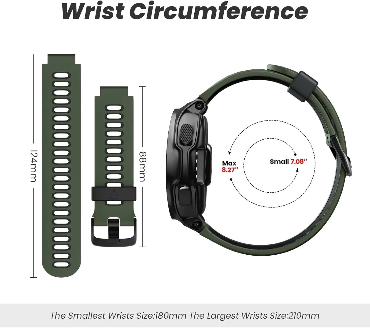 Approach S20/S5/S6 Smart watch band For Forerunner 735XT Watch Bands Black Buckle govern Sport Silicone Watch Strap Replacement for Forerunner 230/220/235/620/630/735XT and 