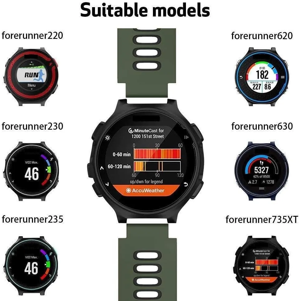 Approach S20/S5/S6 Smart watch band For Forerunner 735XT Watch Bands Black Buckle govern Sport Silicone Watch Strap Replacement for Forerunner 230/220/235/620/630/735XT and 