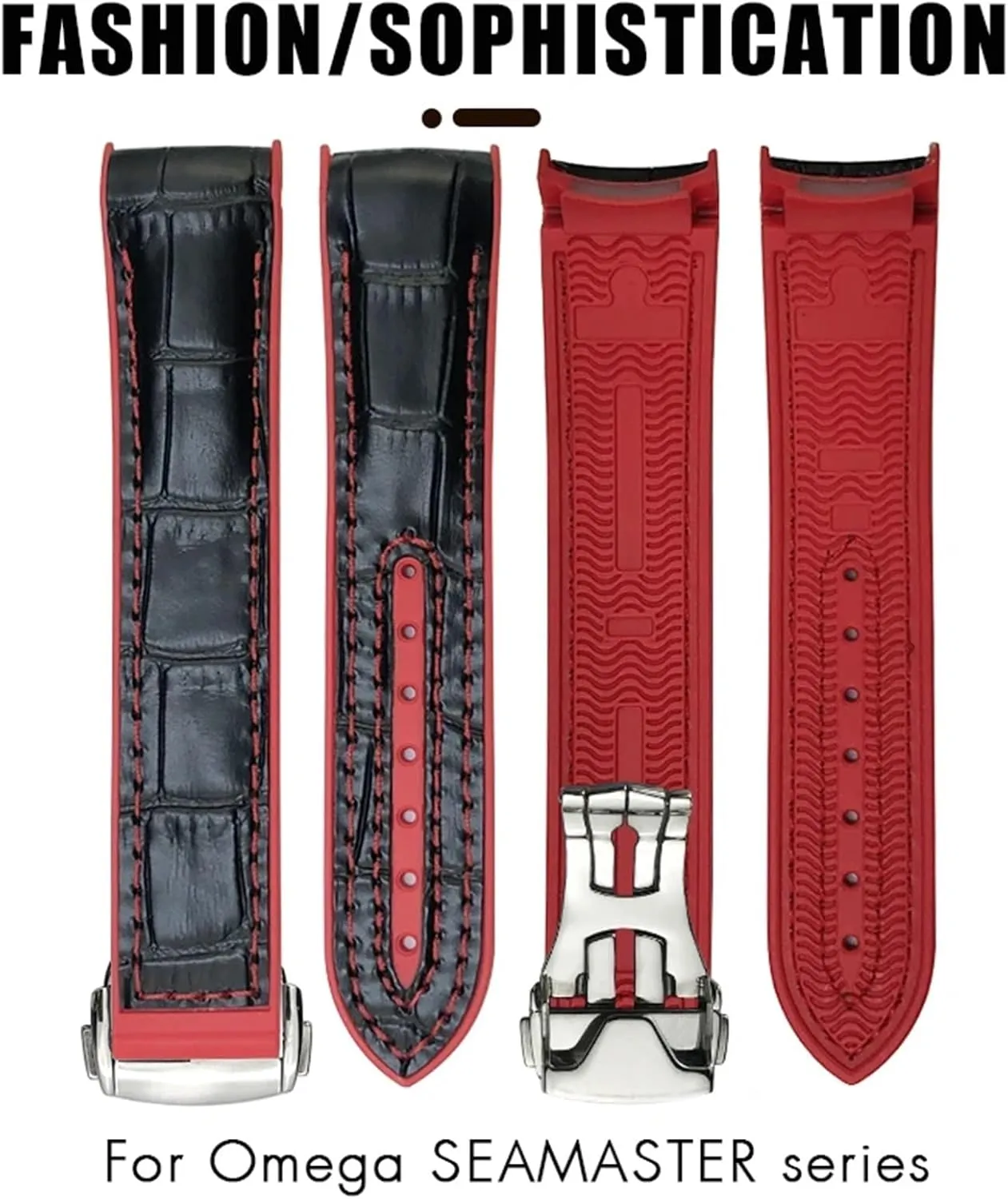 AT150 Watch Strap 21mm 22mm Curved End Blue Red Fabric High Density Nylon Rubber Watchbands For Omega spectacle mesopotamian moisture fibrous deity prerequisite Seamaster 300 Planet Ocean 