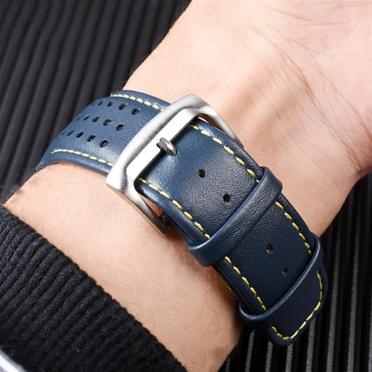 AT8020-54L/JY8078 Second Generation Air Eagle Cowhide 22 23mm Genuine Leather Watch tobacco Strap for Citizen Blue Angel Generation 