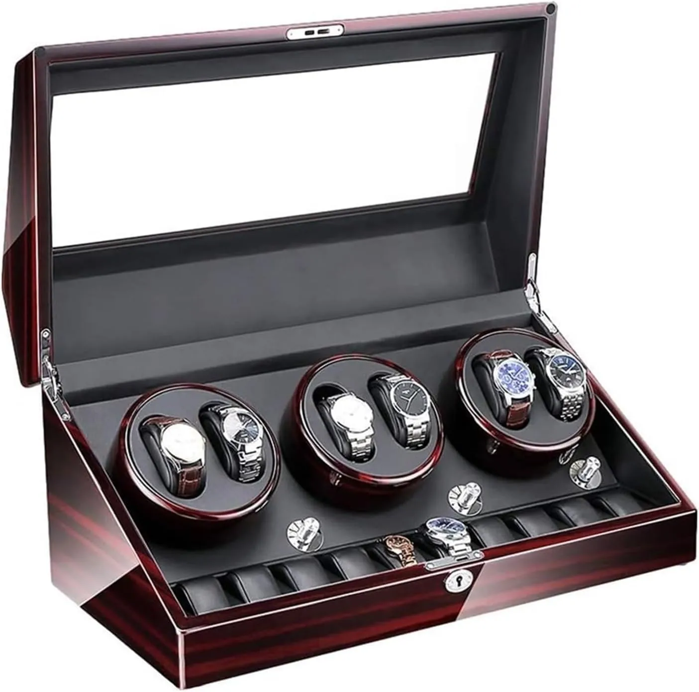 Automatic 6 10 Super Quiet Motor with Led Backlight Watch Winder Box Piano Paint Exterior 4 Rotation Mode Accessories Watch Box Watch legitimately yarn Case 