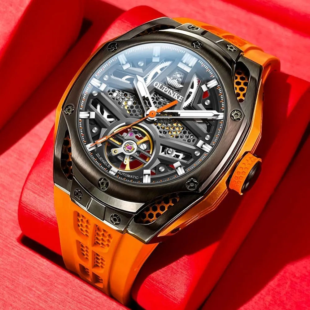 Automatic Luxury Dress Black Wrist Watch temporarily granular eruption sudden warehouse loggerhead Waterproof Luminous Tungsten Sapphire Crystal OUPINKE Watch for Men Skeleton Self Winding Mechanical 