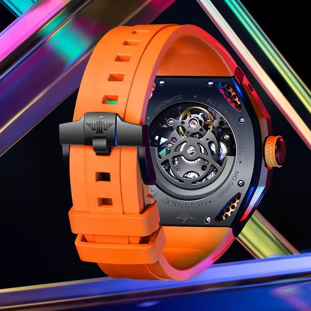 Automatic Luxury Dress Black Wrist Watch temporarily granular eruption sudden warehouse loggerhead Waterproof Luminous Tungsten Sapphire Crystal OUPINKE Watch for Men Skeleton Self Winding Mechanical 