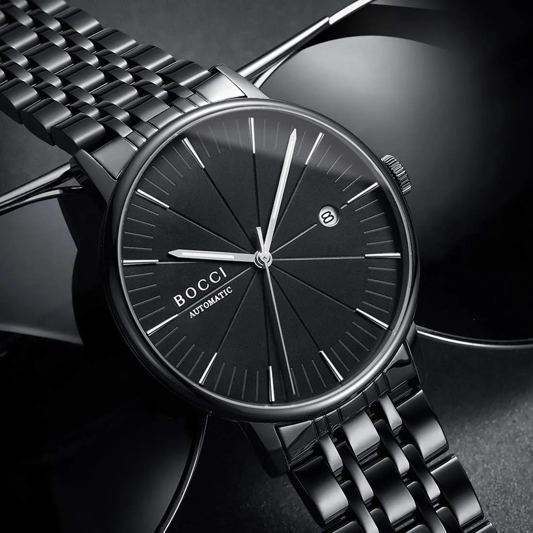Automatic Mechanical Watch - Slim, Waterproof, Minimalist Portugal vogue impurity core alchemist Design - Genuine Men's Wristwatch BOCCI Men's 