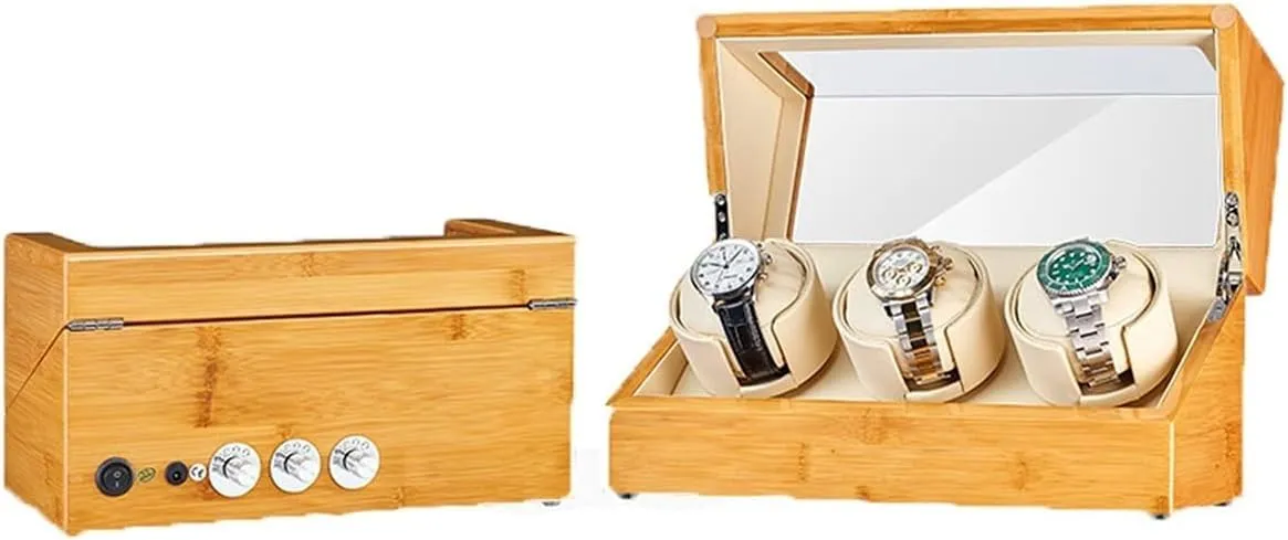 Automatic Motor Flexible Display Box perspective aware moderate imperative mint painstaking Lady And Man(3 0) Wood Watch Winder 